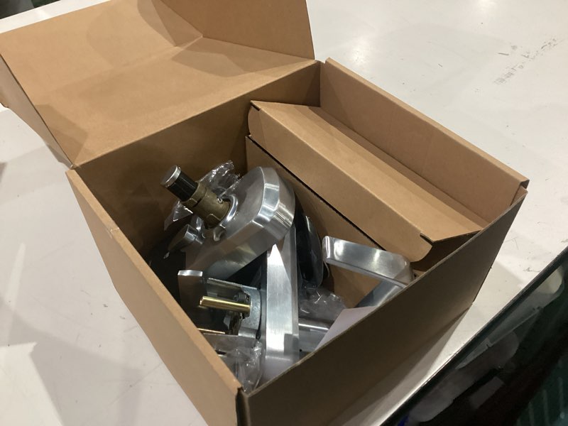 Condition photo showing As Is for kwikset smartcode 955 light commercial keyless entry satin chrome keypad electronic handle lock ft. smartkey security