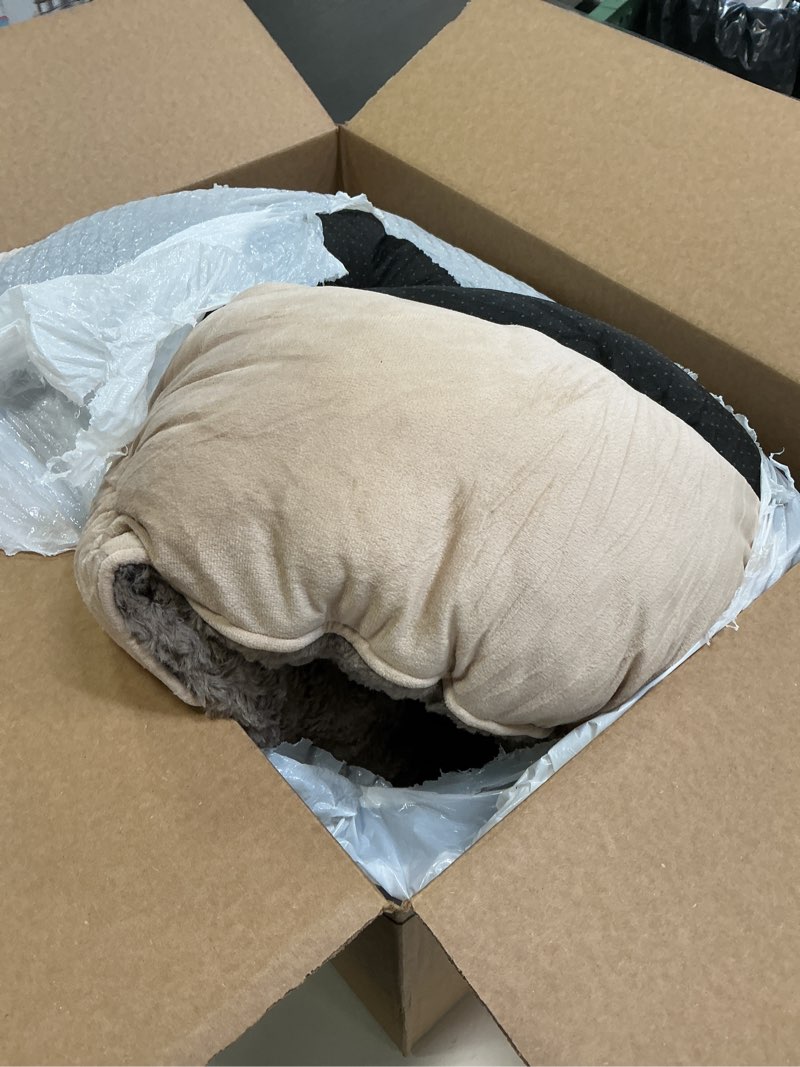 Condition photo showing Good Condition for (Similar image) Carolina Pet Microfiber & Tipped Berber Comfy Cup Bolster Dog Bed