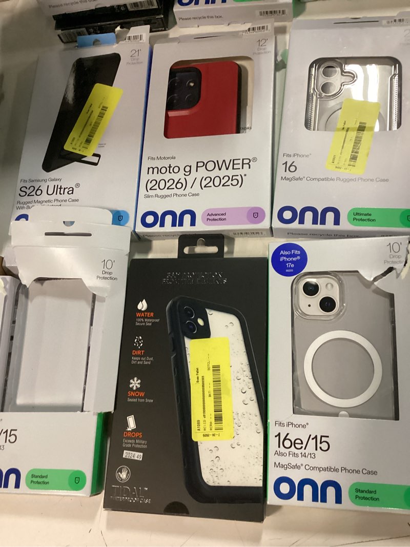 Condition photo showing As Is for assorted cellphone iphone/andorid/galaxy case covers & accessories
