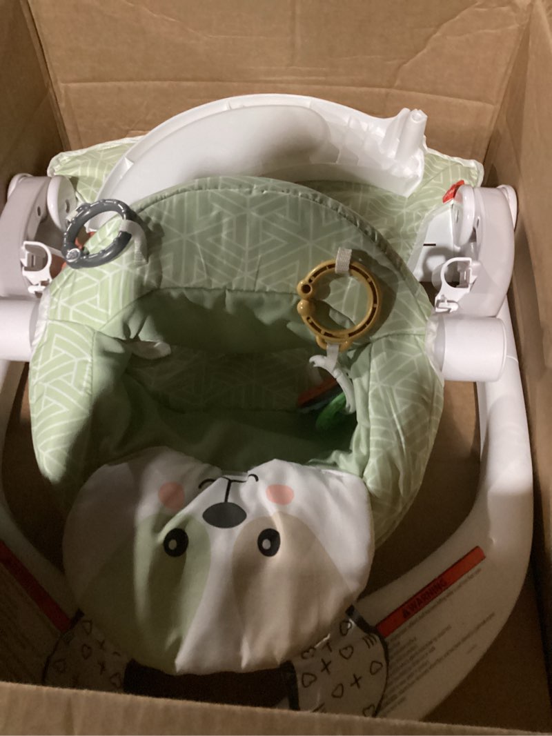 Condition photo showing As Is for Fisher-Price Portable Baby Chair Sit-Me-Up Floor Seat with Snack Tray and Developmental Toys, Puppy Perfection