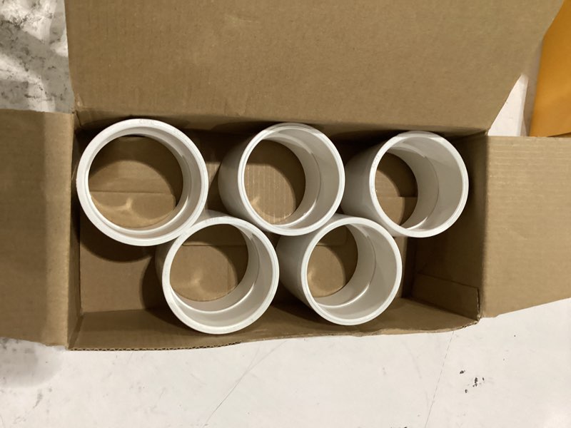 Condition photo showing New/Like New for 5pcs 2" pvc pipe fitting coupling connector adapter pipe fitting slip (socket x socket) schedule 40 white color 2 inch