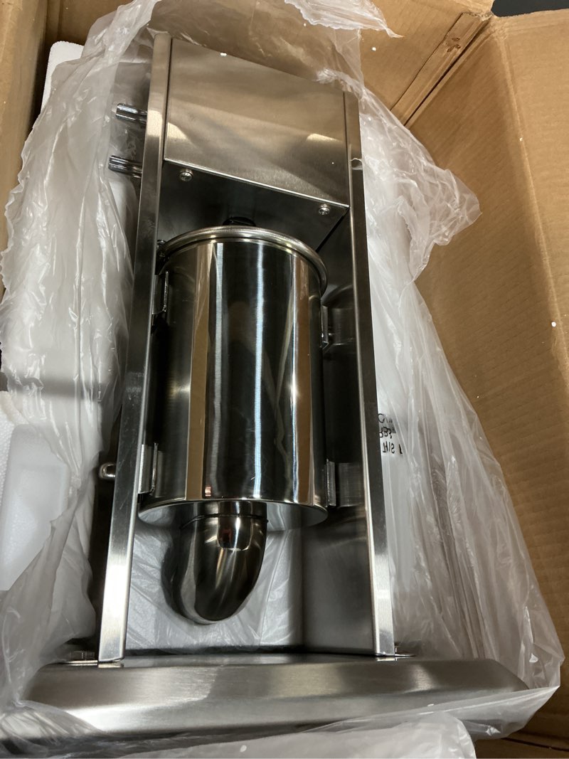 Condition photo showing Good Condition for YBSVO 7-Lb Vertical Sausage Stuffer, Stainless Steel Manual Meat Filler with 2-Speed Gear & Air Release Valve, 3L Sausage Maker with 4 Stuffing Tubes for Home & Commercial Use