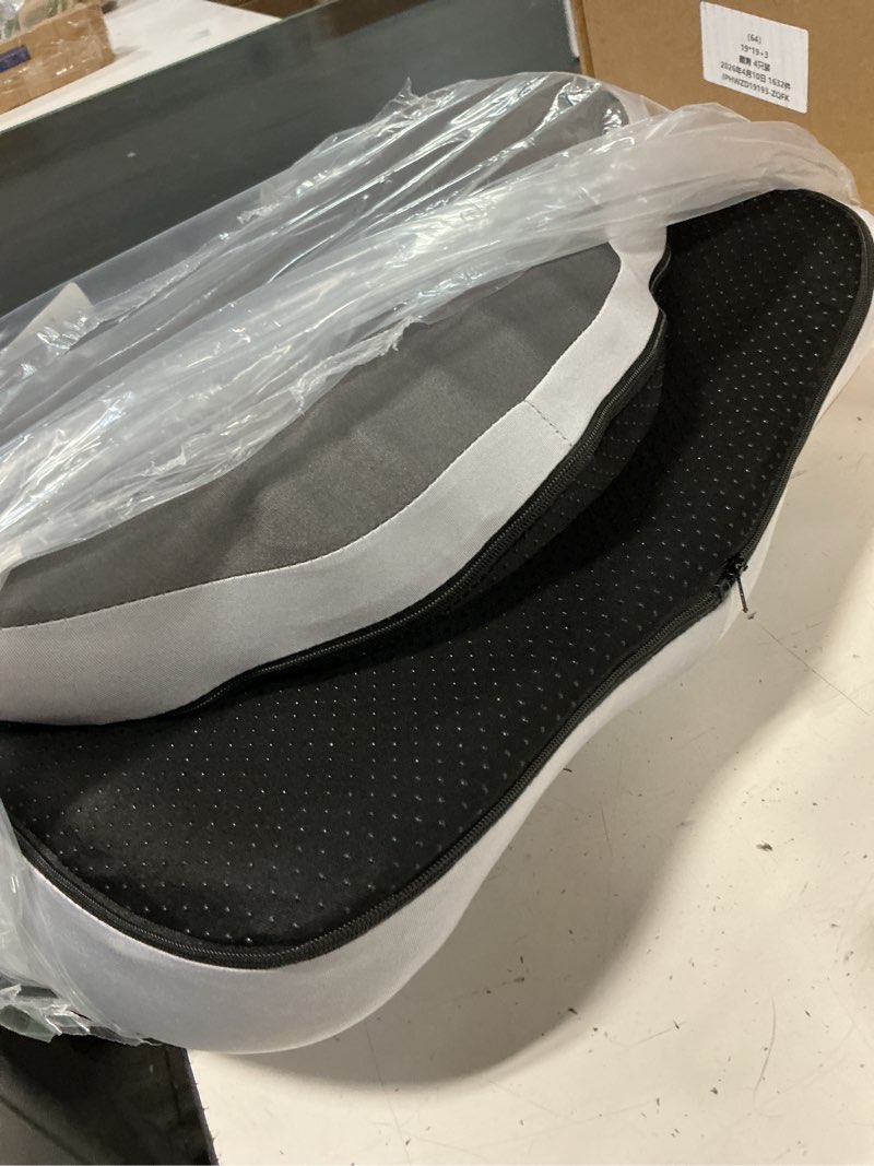 Condition photo showing Good Condition for ergonomic seat cushion, office chair seat cushions with l-shaped integrated design, memory foam orthopedic cushion with coccyx hollow, lumbar support & tailbone pain relief for long sitting (grey)