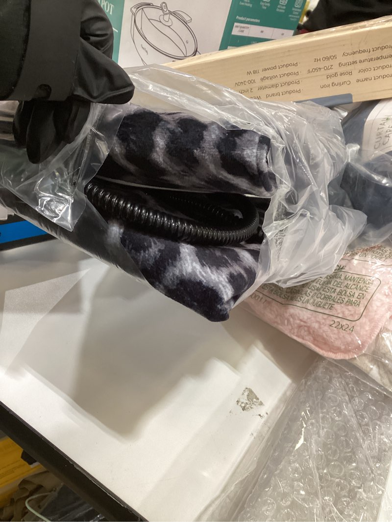 Condition photo showing As Is for Tikaton MET Certified Pet Heating Pad, 2025 New Upgrade Heated Cat Bed Indoor with Auto Shut Off Timer, 6 Temperature Adjustable Pet Heating Pads (M: 28" x 16", BlackLeopard) M: 28" x 16" BlackLeopard