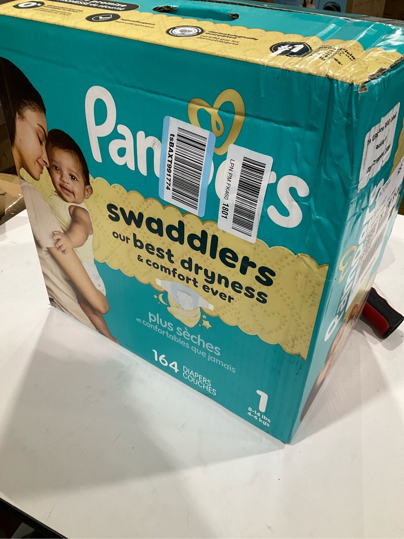 Condition photo showing Good Condition for Pampers Swaddlers Diapers, Size 1 (8-14 lbs), 164 Count, Absorbent, Keeps Baby Dry and Comfortable, Skin Safe Disposable Baby Diaper Size 1 164