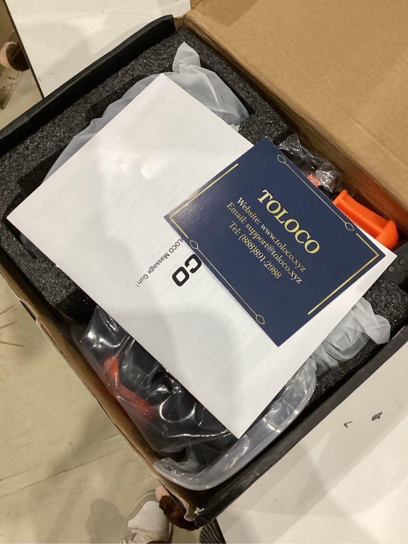 Condition photo showing Good Condition for toloco massage gun, deep tissue back massage for athletes for pain relief, percussion massager with 10 massages heads & silent brushless motor, valentines day gifts for him her, black