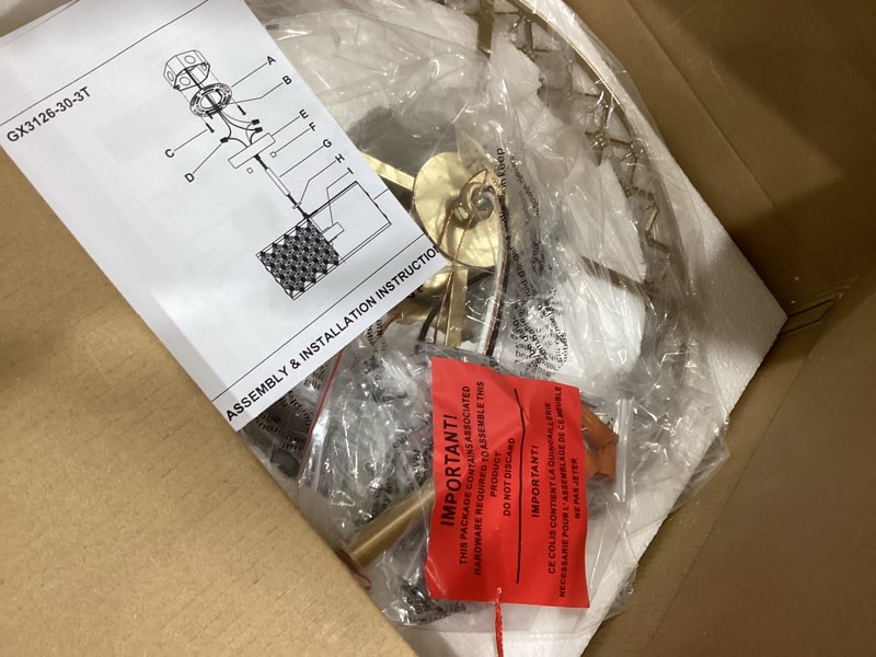 Condition photo showing Good Condition for BZVESR Gold Crystal Ceiling Light Fixture,Modern Semi Flush Mount Ceiling Lighting Fixture,Round Sma