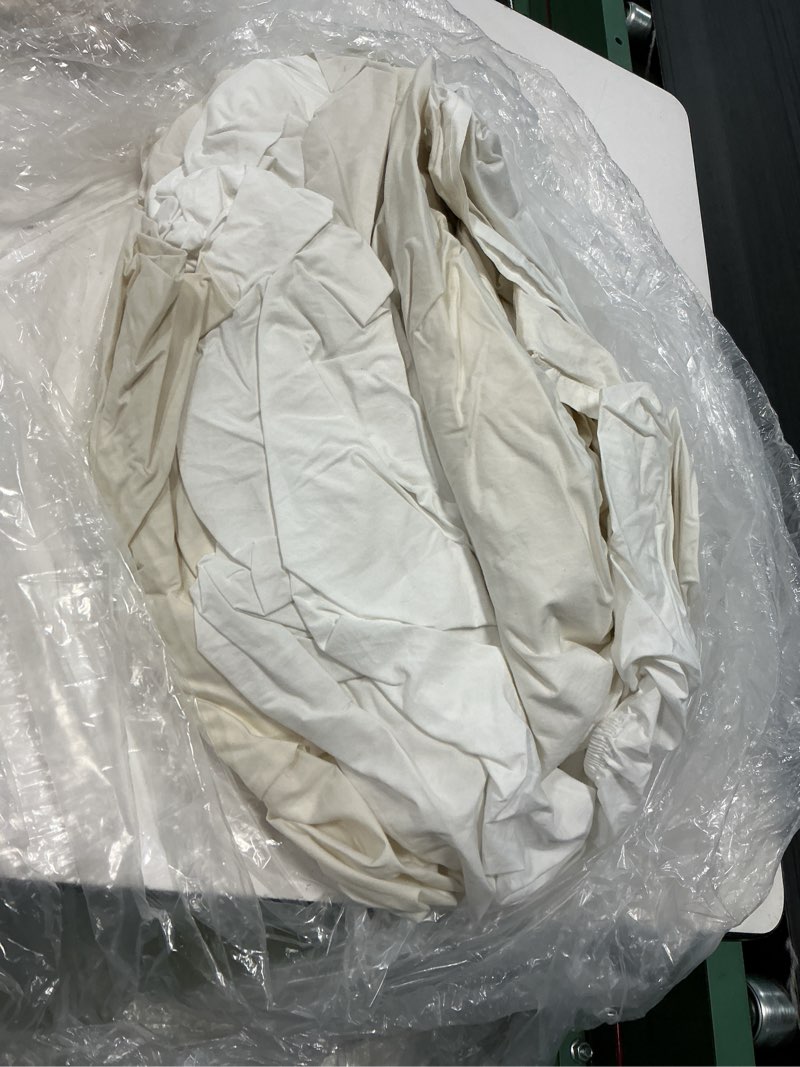 Condition photo showing As Is for classic organic percale sheet set, queen, white