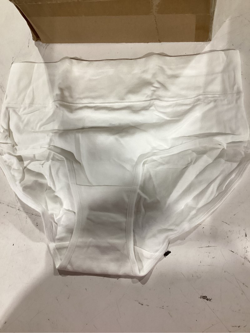 Condition photo showing As Is for molasus women's cotton underwear high waisted full coverage ladies panties (regular & plus size) medium white-5pack