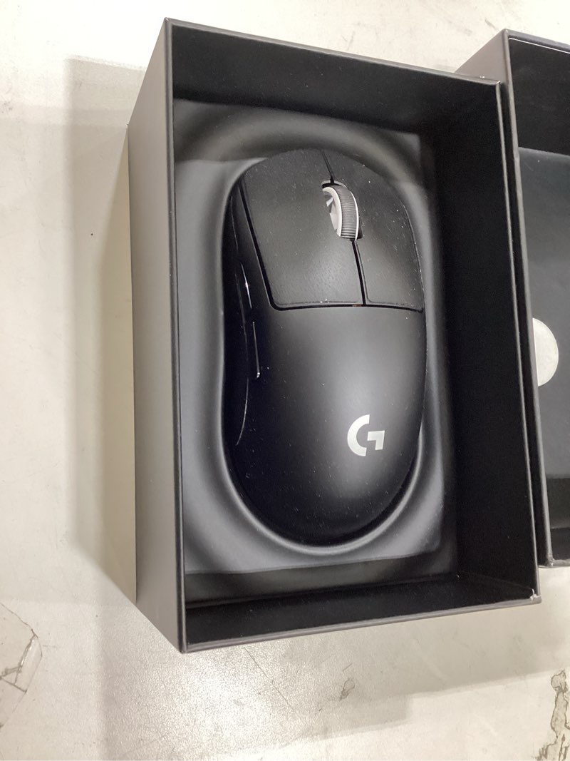 Condition photo showing Good Condition for logitech g pro x superlight wireless gaming mouse, ultra-lightweight, hero 25k sensor, 25,600 dpi, 5 programmable buttons, long battery life, compatible with pc/mac - black black mouse