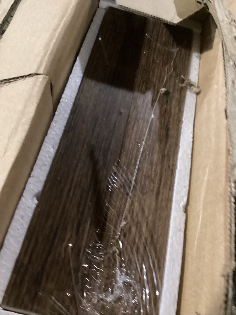 Condition photo showing New/Like New for qeeig floating shelves for wall 23.6" long - wall mounted shelf bathroom kitchen living room bedroom farmhouse home decor display bookshelf large 23.6 x 9.3 inch set of 2, rustic brown (008-60bn)