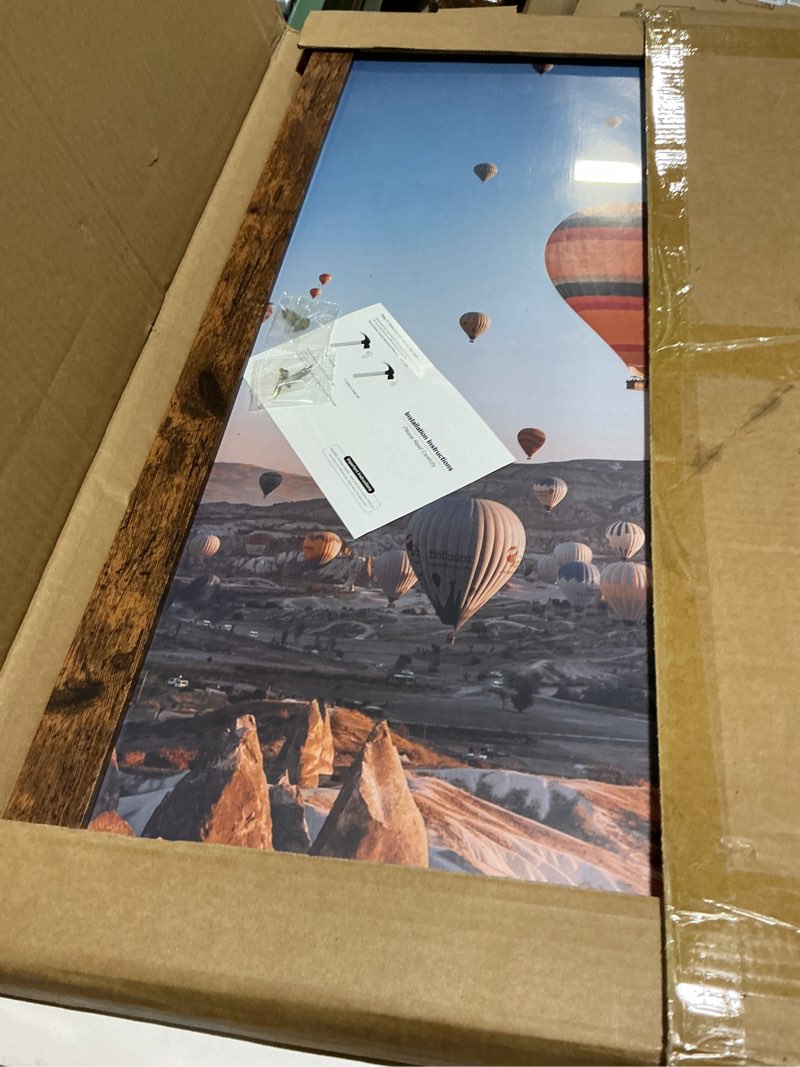 Condition photo showing Good Condition for 19x27 picture frame deep brown for wall hanging, wood 19 x 27 frame poster photo frame for wall horizontally or vertically, deep brown, 1 pack 1 19x27 inch