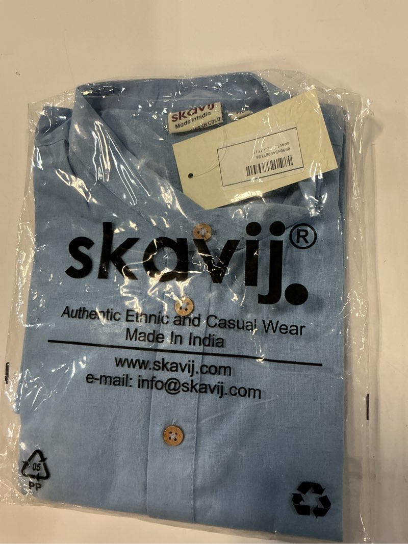 Condition photo showing New/Like New for skavij men's cotton kurta long sleeve casual henley shirt. size m