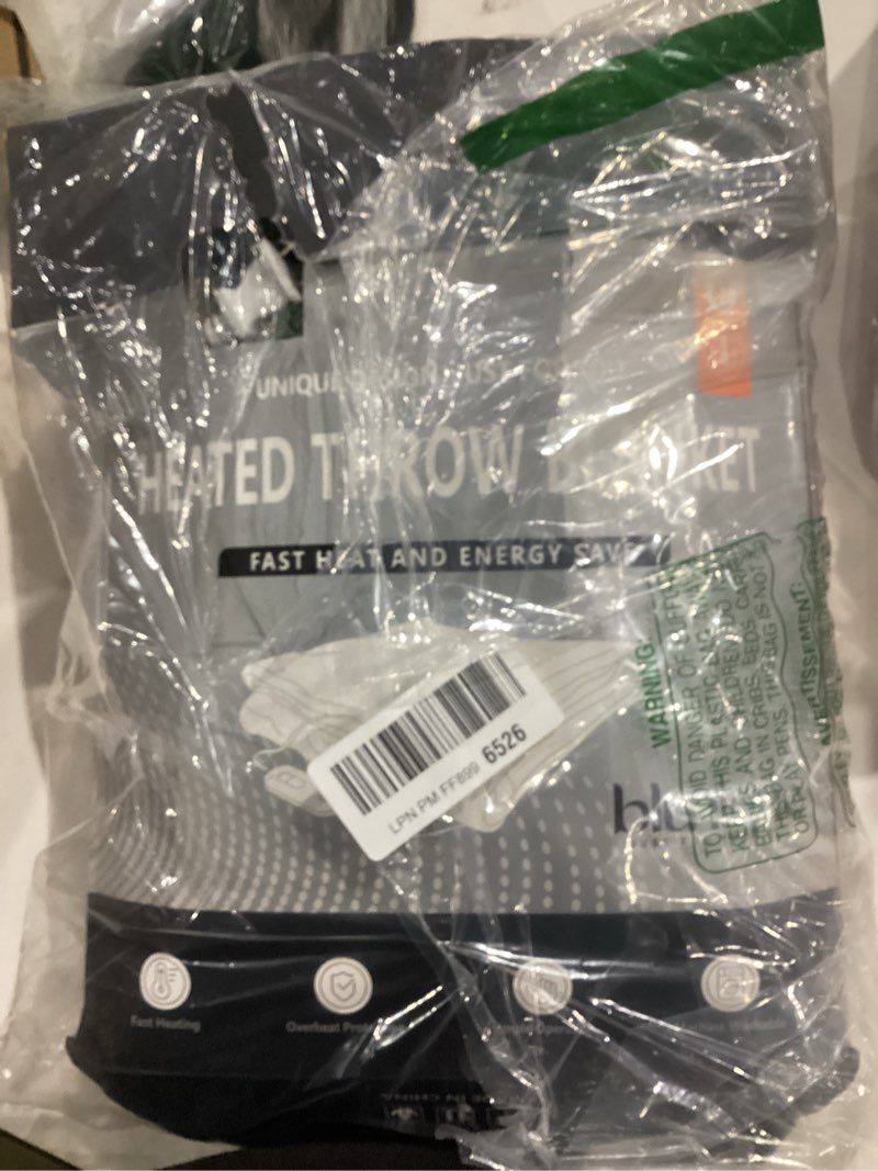 Condition photo showing New/Like New for Heated Blanket Electric Blanket Throw - Fast Heating Blanket Throw Double Sided Sherpa Ultra Soft Cozy with 10 Heating Levels & 2-10 Hours Auto Off, Mashine Washable, 50 x 60 Inches, Green Green Throw