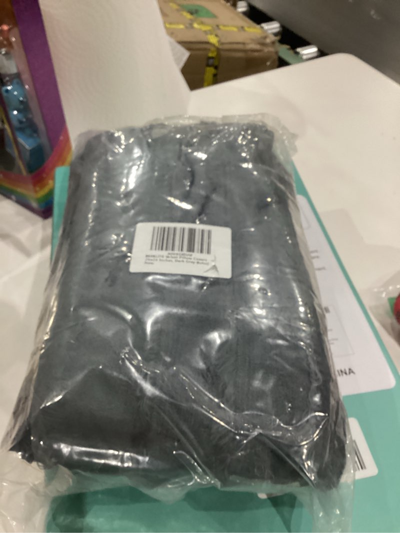 Condition photo showing New/Like New for BEDELITE Velvet Pillow Covers 26x26 with Zipper, 2 Pack Super Soft Square Pillow Covers for Bedroom, Sofa, Luxury Cozy Fleece Pillowcases for All Seasons(26x26 Inches, Dark Grey-Boho) Boho-dark Gray 26" x 26" (Pack of 2)