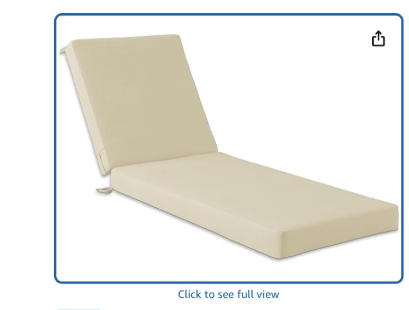 Codi Outdoor Lounge Chair Cushion, Chaise Cushions for Patio Furniture, Double Waterproof