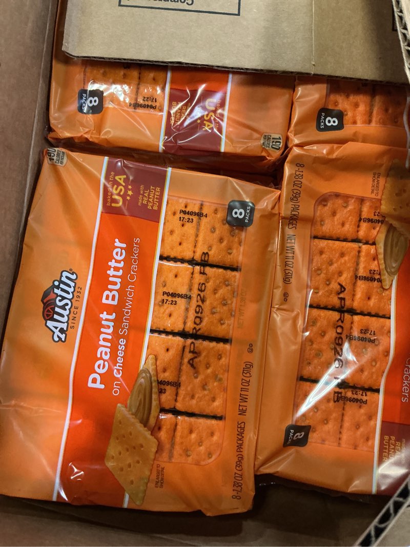 Condition photo showing New/Like New for Exp 4/9/26 Austin, Cheese Crackers With Cheddar Cheese, 5.5oz Package (Pack of 12)