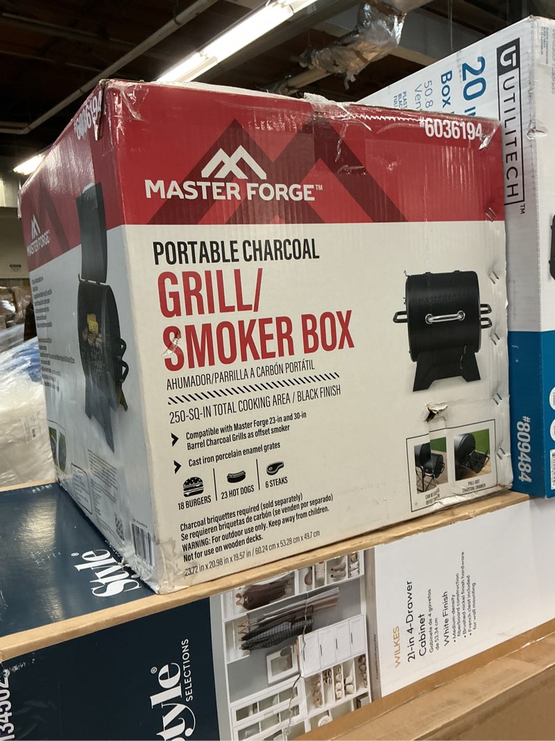 Condition photo showing Good Condition for master forge small 250-sq. in black portable charcoal grill