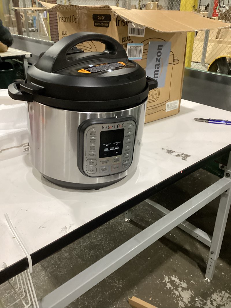 Condition photo showing Good Condition for Instant Pot Duo 7-in-1 Electric Pressure Cooker, Slow Cooker, Rice Cooker, Steamer, Sauté, Yogurt Maker, Warmer & Sterilizer, Includes App With Over 800 Recipes, Stainless Steel, 8 Quart 8 Quarts