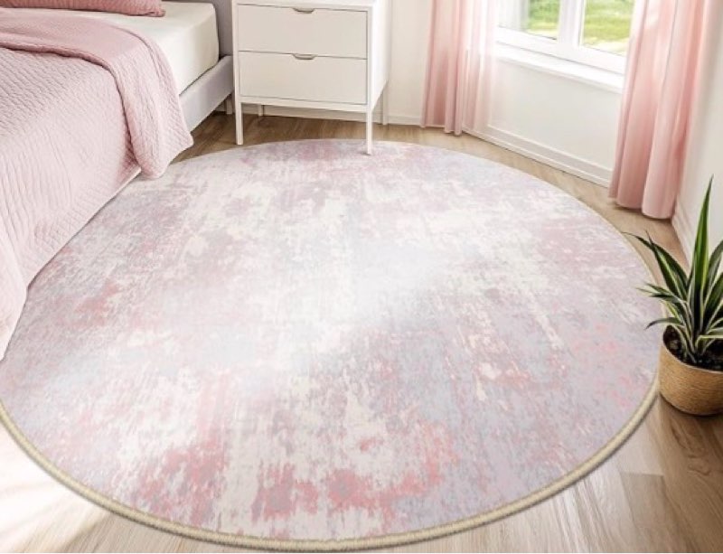 RELEANY Washable Area Rugs 8ft Non-Slip Modern Abstract Soft for Living Room Entryway Bedroom Nurser