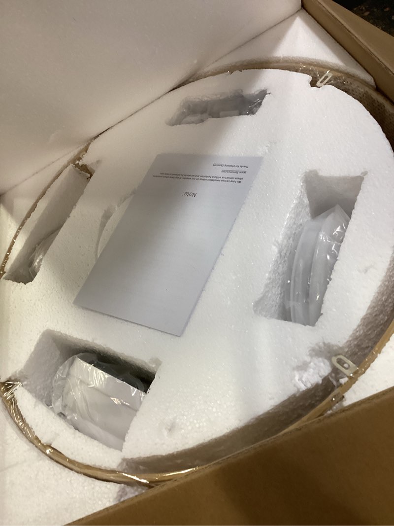 Condition photo showing New/Like New for 18w led 20” dimmable dc drum boho caged dimmable ceiling fan with light fixture,fandelier with remote control, 3 blades small cage round small ceiling fan for indoor room kitchen bedroom dark brown