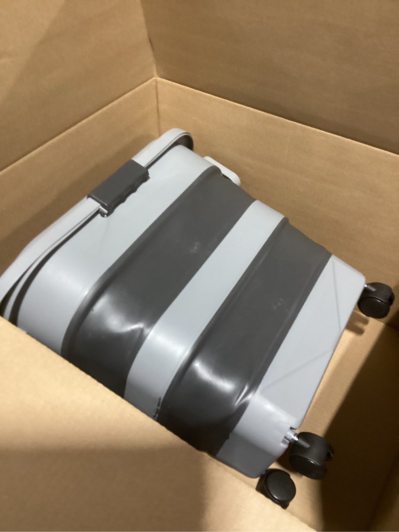 Condition photo showing As Is for Dog Food Storage Container?10-25 lbs Airtight Collapsible Cat Food Storage Container with Attachable Wheels, Portable Handle, Dog Food Scoop for Dog Cat Bird Pet Dry Food Storage Bin Dark Grey Dark Grey Large