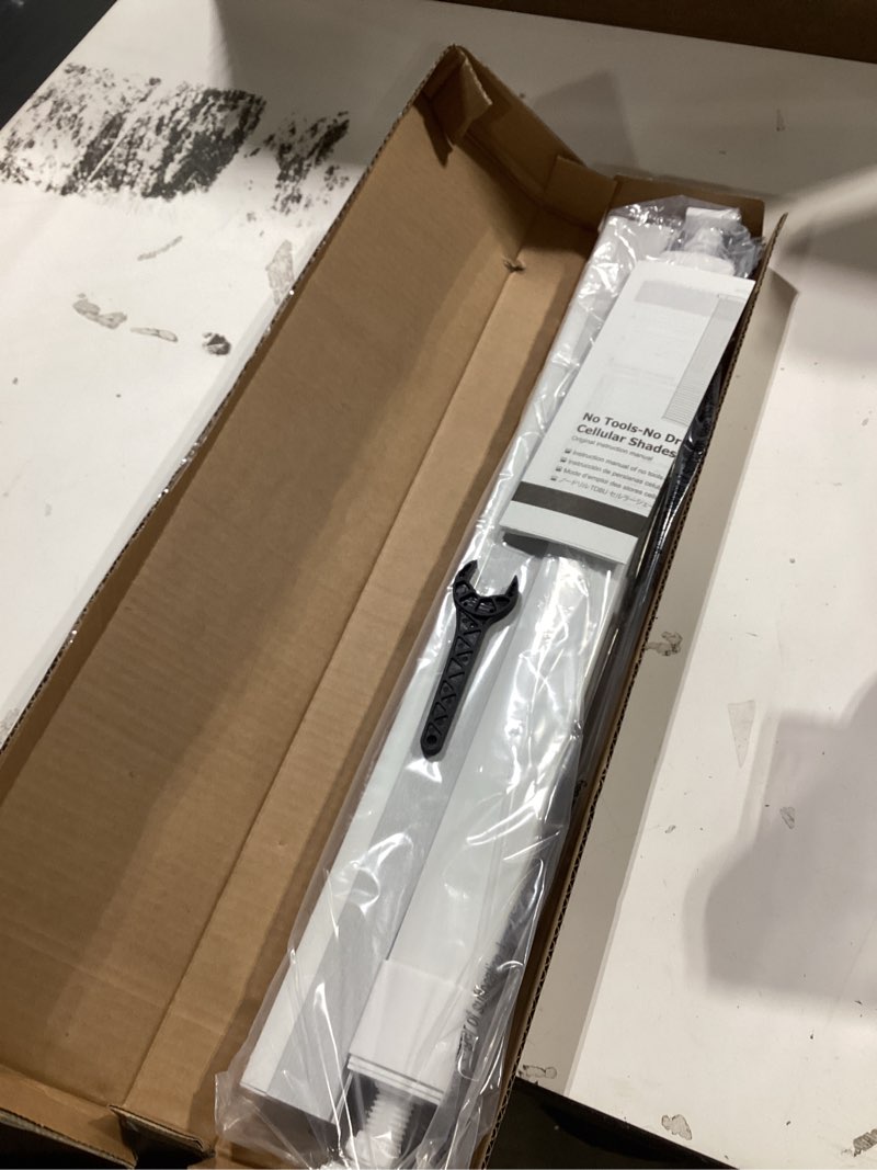 Condition photo showing New/Like New for lazblinds upgraded top down bottom up (tdbu) honeycomb blinds, no drill no tools easy install cordless cellular shades for windows 23" w x 64" h, white - light filtering light filtering - white 23"w x 64"h