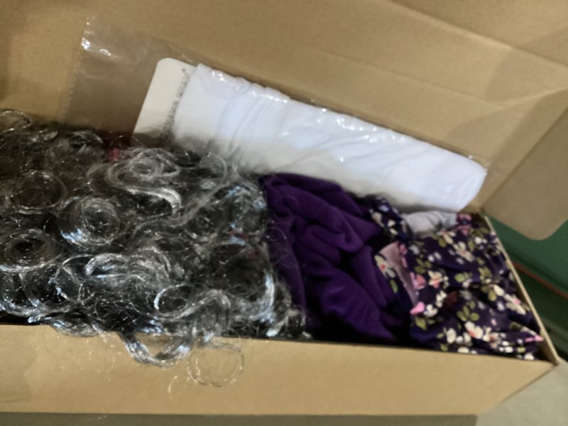 Condition photo showing New/Like New for WooWee Kids Girl 100 Days of School Costume, Old Lady Costume for Kids, Halloween Cosplay Dress Up 3-5y Purple