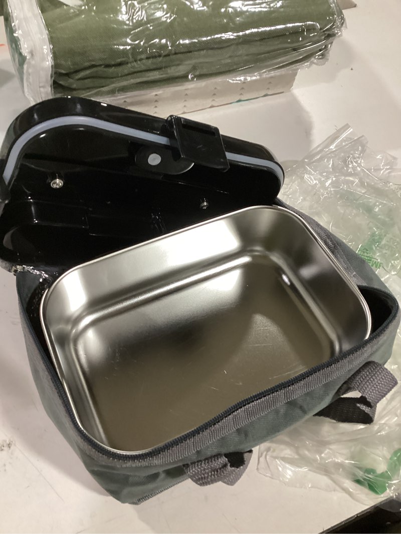 Condition photo showing Good Condition for electric-lunch-box-heated-food-warmer 100w heating lunchbox for adults 1.8l portable food heater for work/car, 12v/24v/110-230v lonchera eléctrica portátil with fork spoon (black)