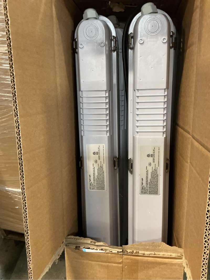 Condition photo showing Good Condition for 4FT LED Vapor Tight Light Fixtures, 4-Pack?10-in-1 Adjustable (4 Power/5CCT), 7800LM, IP65 Waterproof, ETL Certified, 5-Year Warranty, Vapor Proof Shop Lights for Garage, Warehouse, Workshop 4FT-4PACK