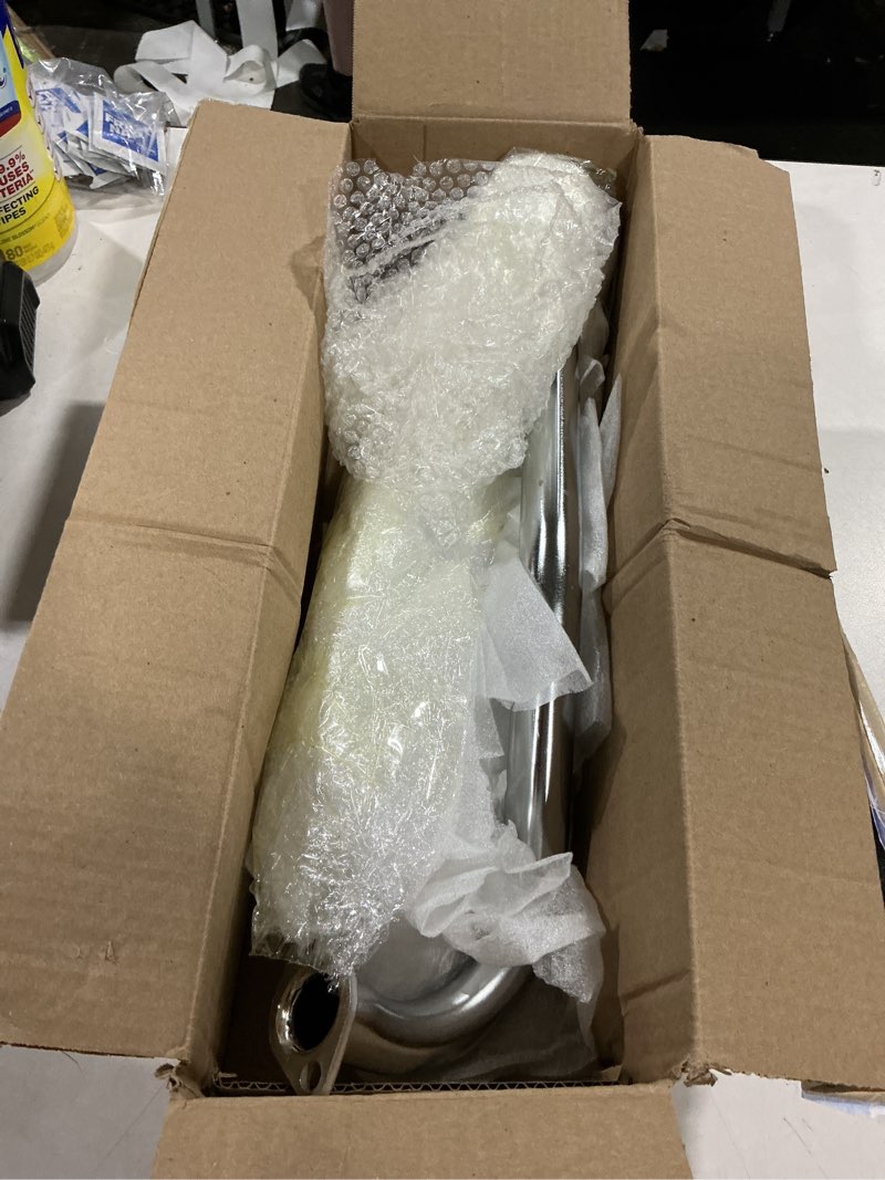 Condition photo showing As Is for upgraded center rear exit exhaust pipe compatible with predator 79cc 98cc 99cc 3.0hp 154f engine mini bike coleman ct100u massimo mb100 f-rp gmb100 rascal lite parts silver upgraded silver