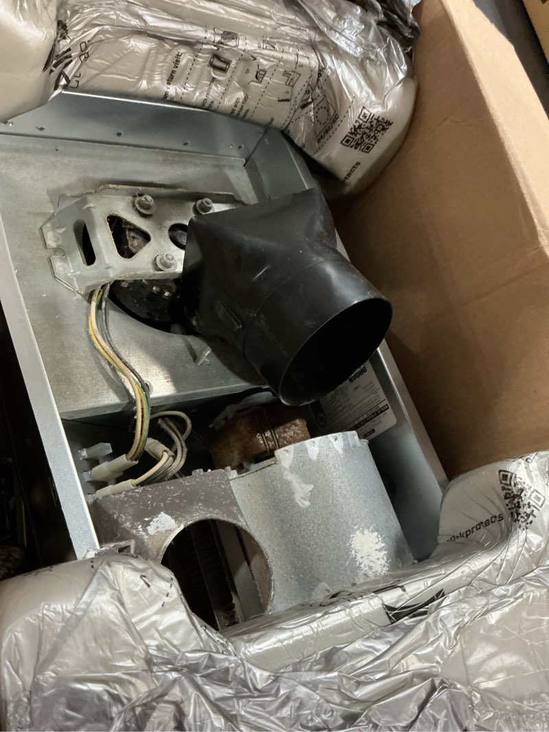 Condition photo showing As Is for Broan-NuTone BHFLED110 PowerHeat Bathroom Exhaust Fan, Heater, and LED Light Combination, 110 CFM 110 CFM LED Light Fan and Heater