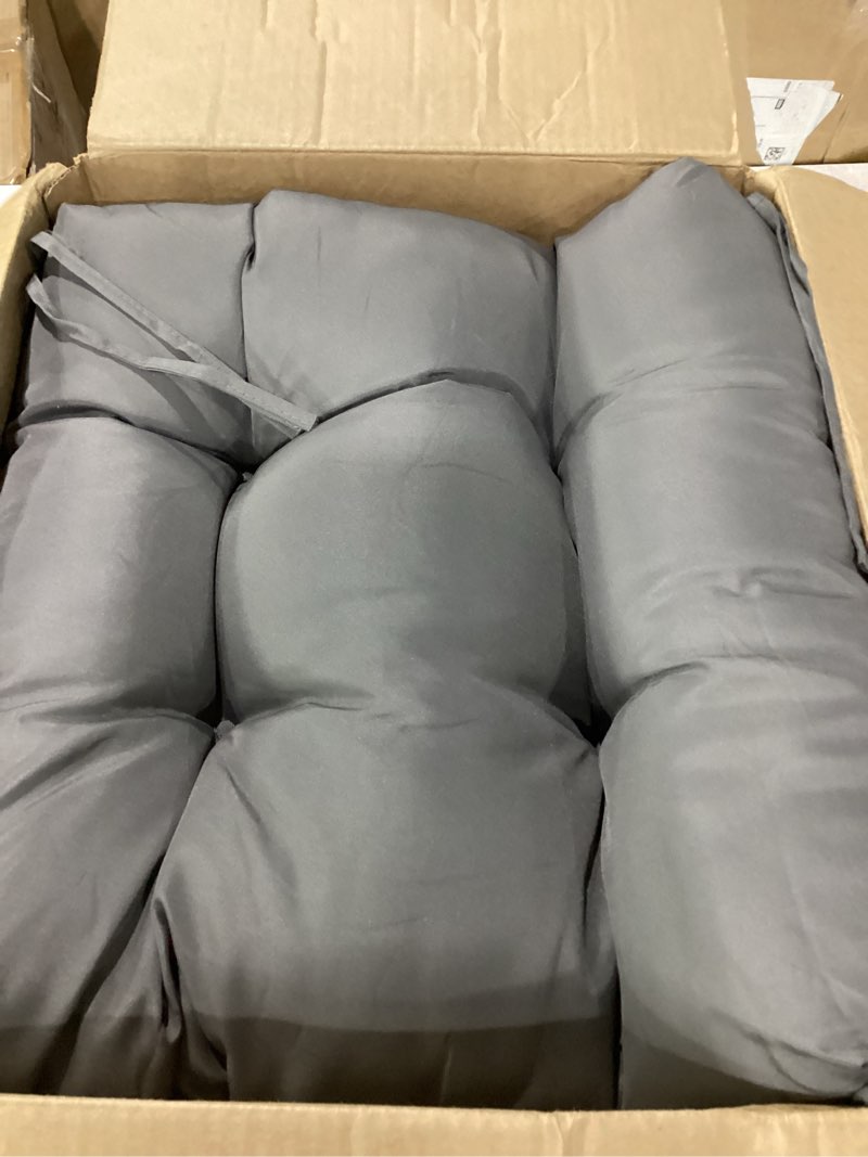 Condition photo showing Good Condition for iaseahk outdoor chair cushions set of 2, 19" x 19" x 5", waterproof outdoor seat cushions for patio furniture, fade-resistant patio chair cushion, dining wicker chair pads for porch garden, dark grey 19*19+5" darkgrey 2