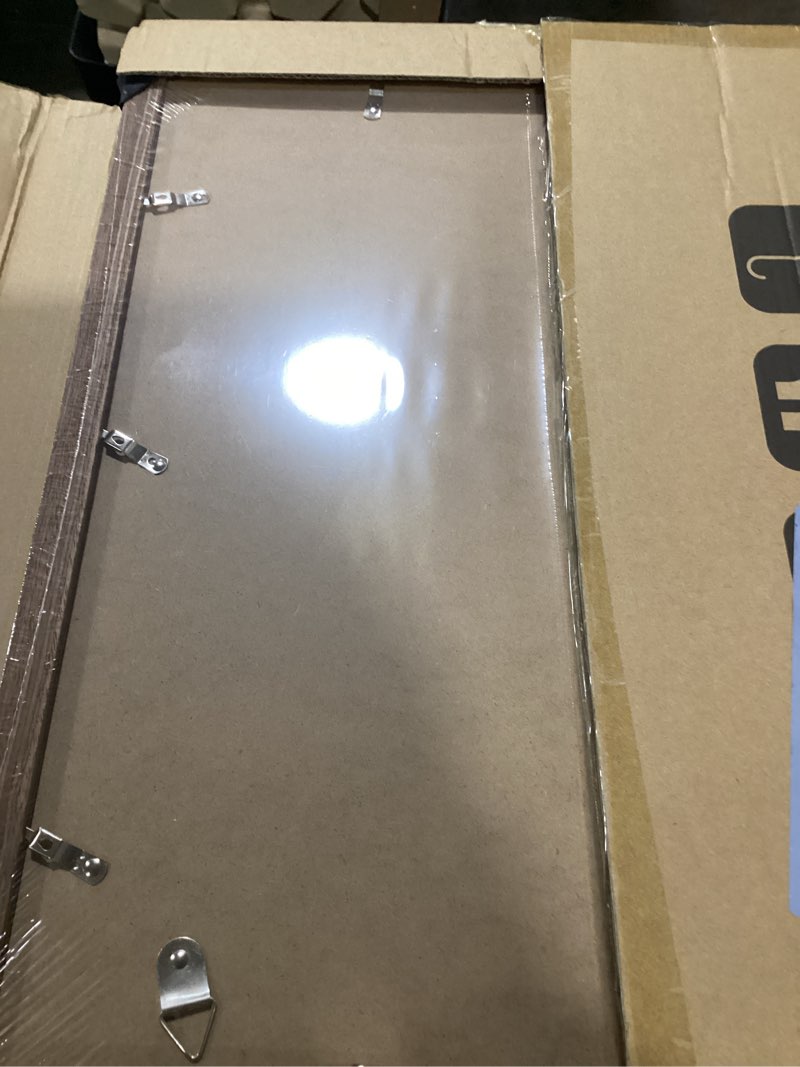 Condition photo showing Good Condition for 16x20 poster frame, display pictures 11x14 with mat or 16x20 without, wall hanging frames, rustic brown, 3 pack brown 16x20