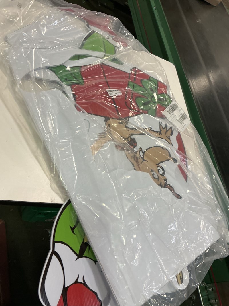 Condition photo showing As Is for Max Dog 4FT Christmas Yard Signs Combo: Left Facing Decorations for Home Lawn Pathway Walkway Themed Party