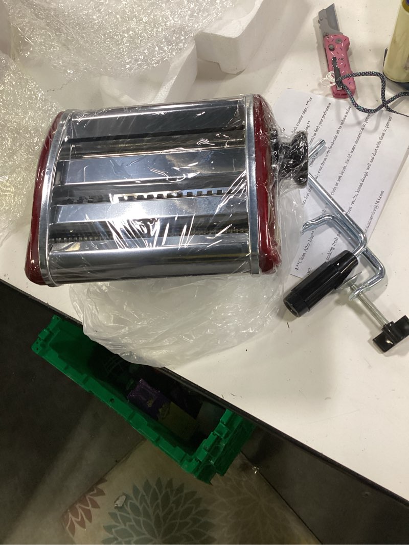 Condition photo showing New/Like New for XINGYUEXUAN Manual Pasta Maker - Stainless Steel Noodle Machine with 2mm/4mm Cutters, Hand Crank for Homemade Spaghetti & Fettuccine Red 2/4MM