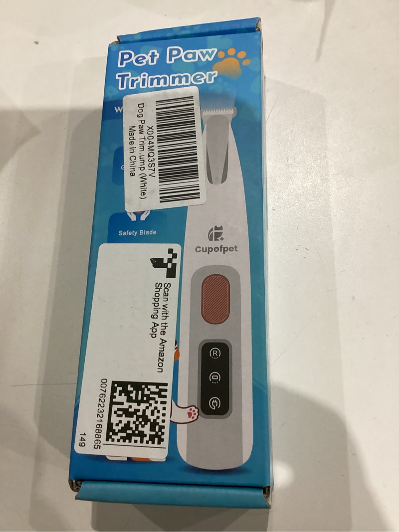 Condition photo showing New/Like New for Dog Paw Trimmer with LED Light, 2025 Upgraded Safety Electric Paw Trimmer for Dogs and Cats Paw Cleaner, 35dB Low Noise Multifunctional Dog Clippers for Paws, Eyes, Ears, Face Shavers (White)