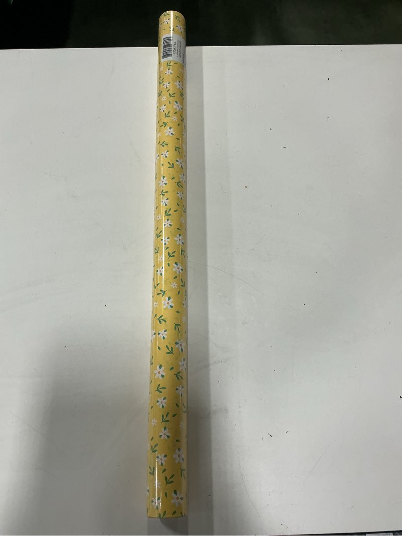 LaRibbons Easter Floral Wrapping Paper Jumbo Roll-30 Inch X 33 Feet, White Daisies on Yellow Design,