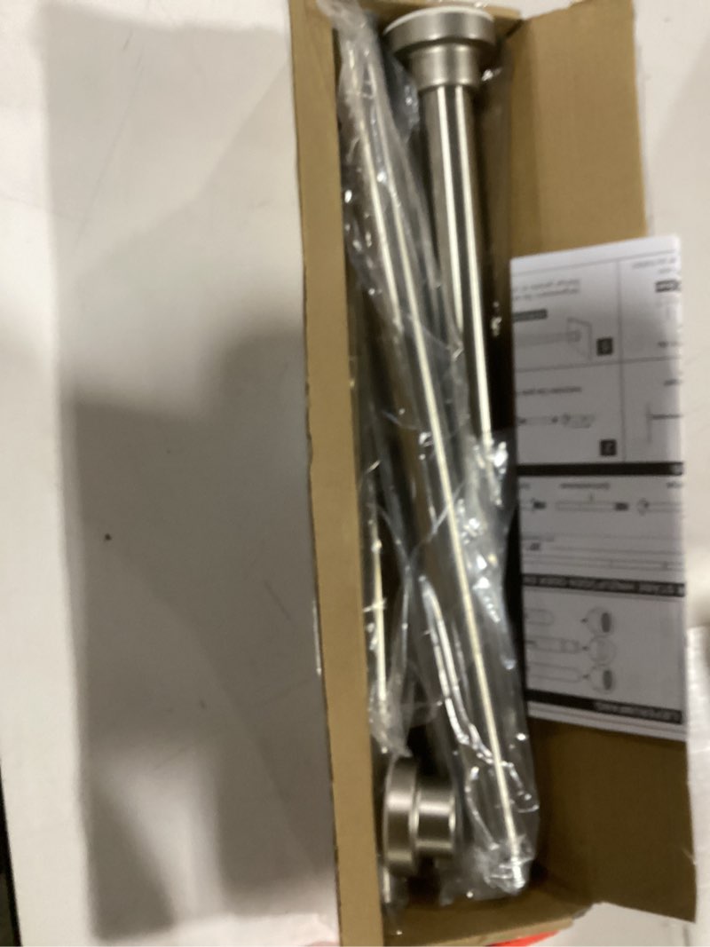 Condition photo showing Good Condition for shower curtain rod, 1" diameter heavy duty tension shower rod, non slip adjustable 28-74 inch no drill shower curtain rods spring tension for bathroom, shower stall, no rust, brushed nickel 28-74 inches brushed nickel