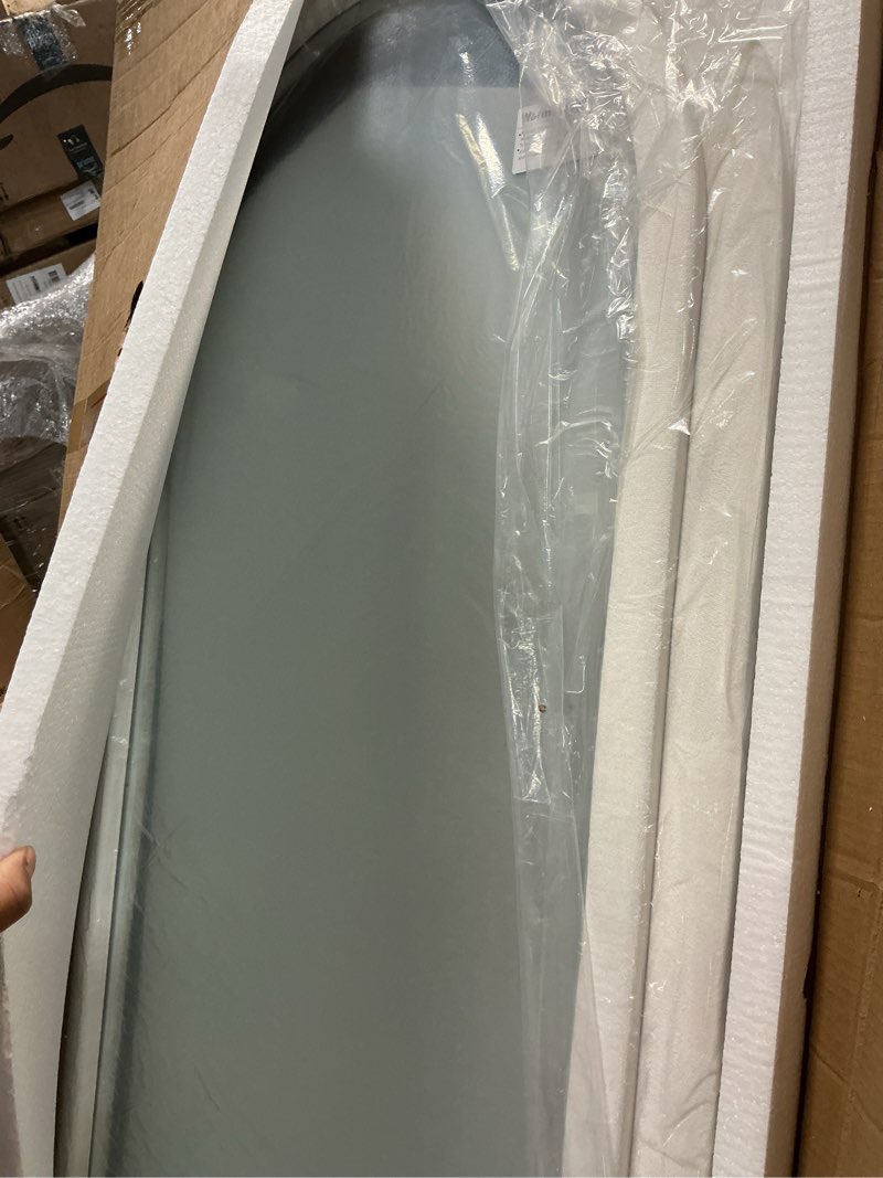 Condition photo showing Good Condition for Flannel Full Length Mirror 63"x24", Arched Mirrors Full Length with Stand, Flannel Floor Mirror for Bedroom and Living Room, Full Body Mirror Hanging or Leaning, White Arch-white 63"L x 24"W