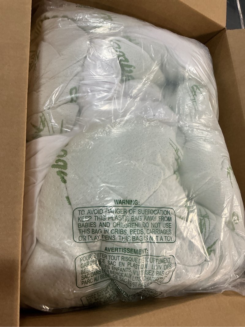 Condition photo showing Good Condition for Ultra Soft Queen Size Mattress Topper - Viscose Made from Bamboo Pillow Top Mattress Pad for Back Pain Relief - Naturally Cooling for Hot Sleepers, Green Green Queen