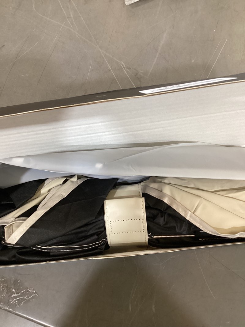 Condition photo showing Good Condition for [upgraded] nmoiss windshield sun shade umbrella - [vinyl coating heat shield] protect car from sun rays & heat damage keep cool and protect interior, spring structure edge medium 56" l x 31" w medium (56" l x 31" w)