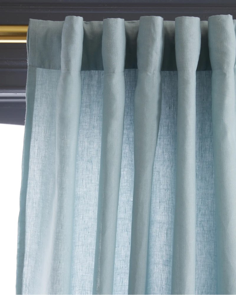 Quince European Linen Curtain - Single Panel (1pc) light blue 
