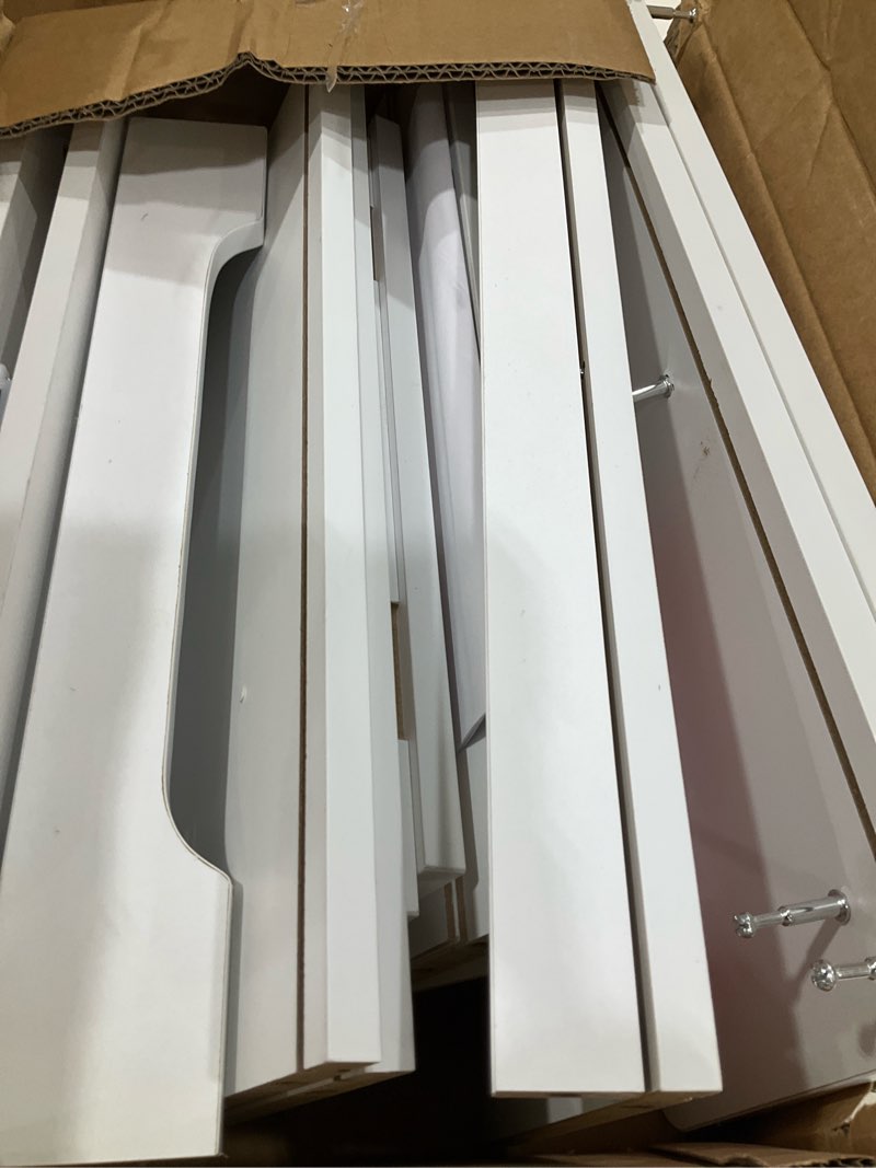 Condition photo showing As Is for choochoo small bathroom storage cabinet, narrow toilet paper cabinet with 2 door and shelves, freestanding bathroom floor cabinet and organizers for small spaces, 7.8" d * 15.7" w * 30.7" h, white