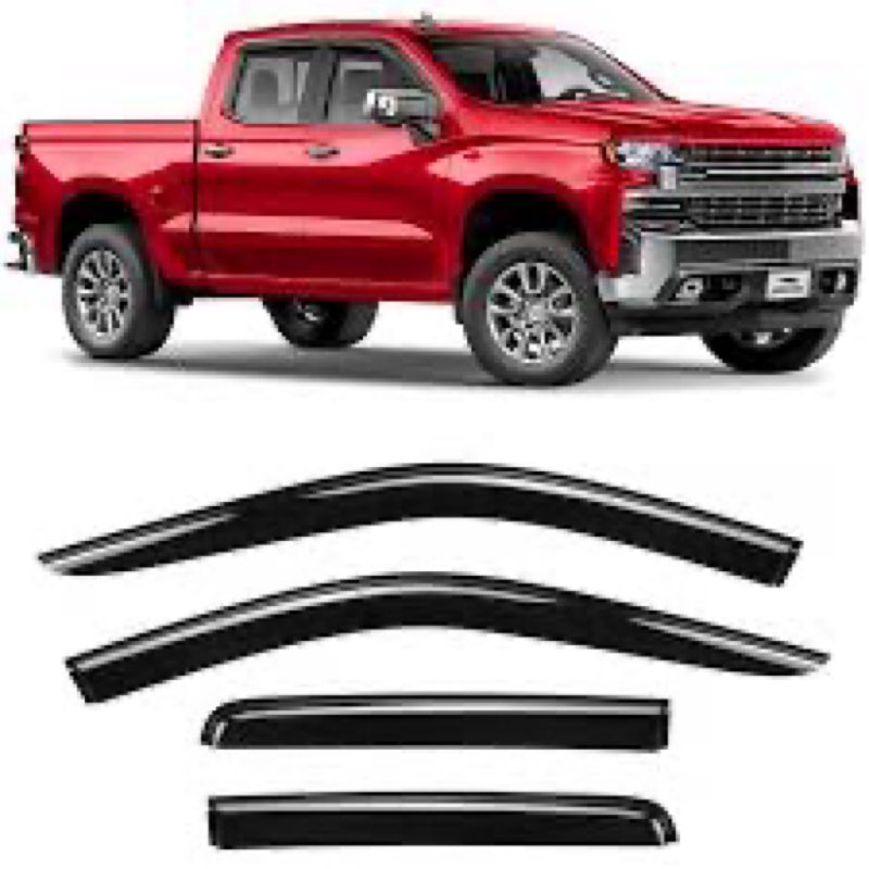 Auto Ventshade [AVS] In-Channel Rain Guards For 2019-2025 Chevrolet/GMC Silverado/Sierra 1500, 2020-