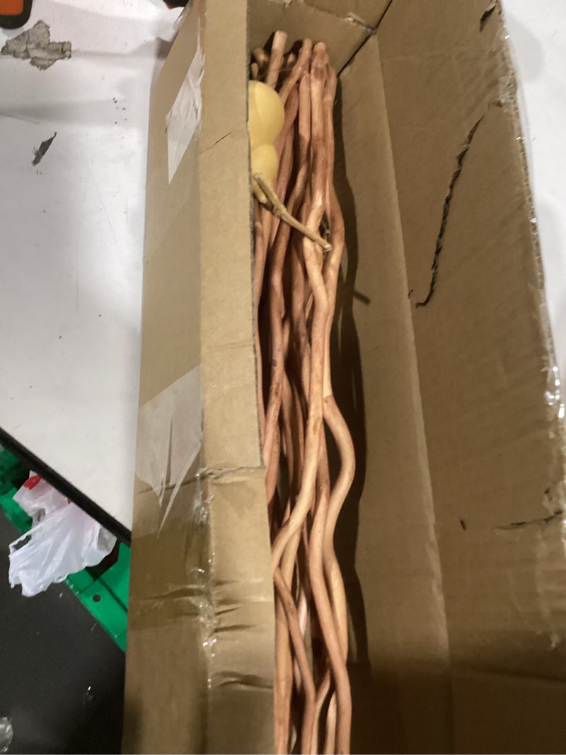 Condition photo showing Good Condition for dried curly willow branches, 14-15 stems dried twigs sticks 21-23” natural dried plants decorative branches for rustic home decor, champagne gold