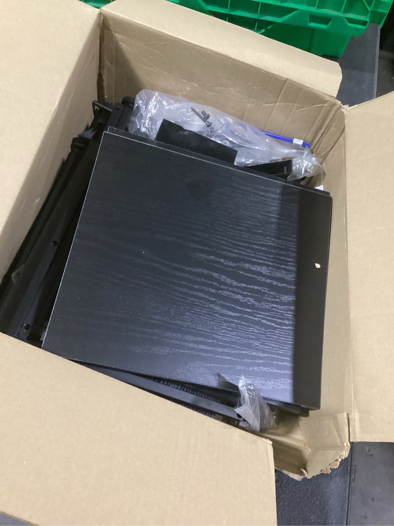 Condition photo showing As Is for SWTYMIKI Bakers Rack with Storage - Coffee Bar Cabinet Organizer with 8 Hooks, Shelves & Cabinet Doo