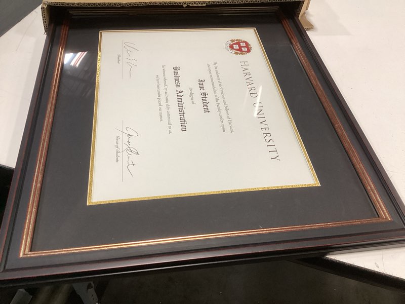 Condition photo showing Good Condition for EXCELLO GLOBAL PRODUCTS Photo Document Frame: 11" x 14" with Double Mat Graduation Diploma Certificate Holder Wall Frame (Black/Gold/Red)