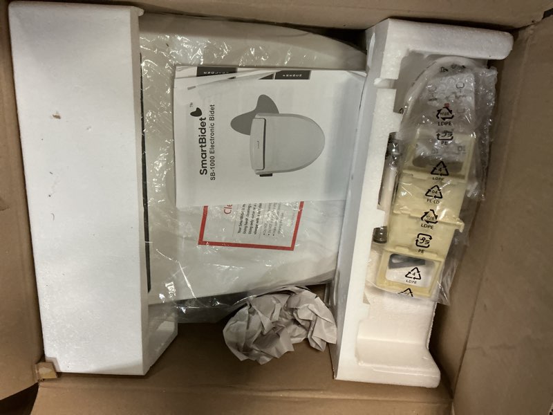 Condition photo showing Good Condition for smartbidet® sb-1000we electric smart bidet toilet seat with heated seat, warm air dryer, temperature control wash, and remote control, elongated seat elongated remote control