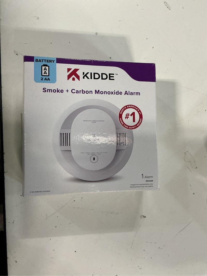 Condition photo showing Good Condition for kidde hardwired smoke & carbon monoxide detector, 10-year battery backup, interconnectable led warning light indicators, 30cua10 1 pack